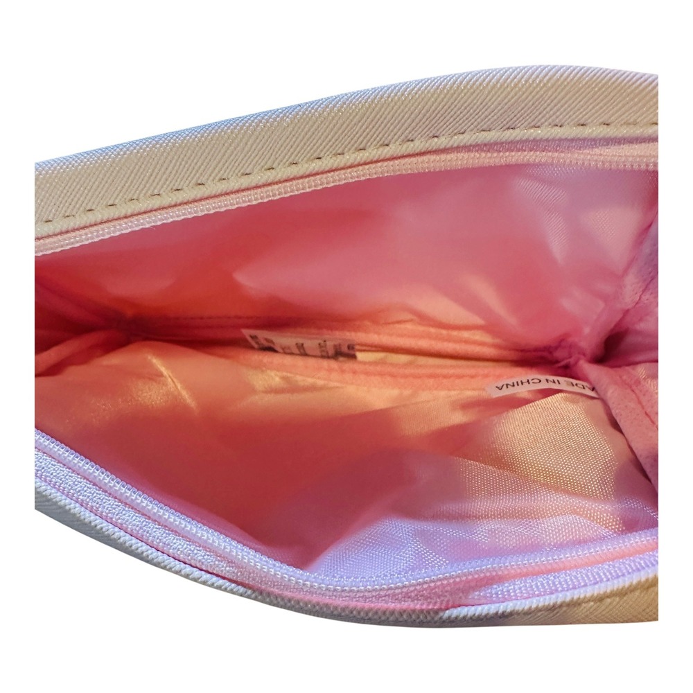 Mally cosmetics bag makeup organizer travel blush pink pebbled faux leather - Picture 3 of 5